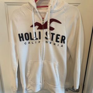 Hollister White Zip up